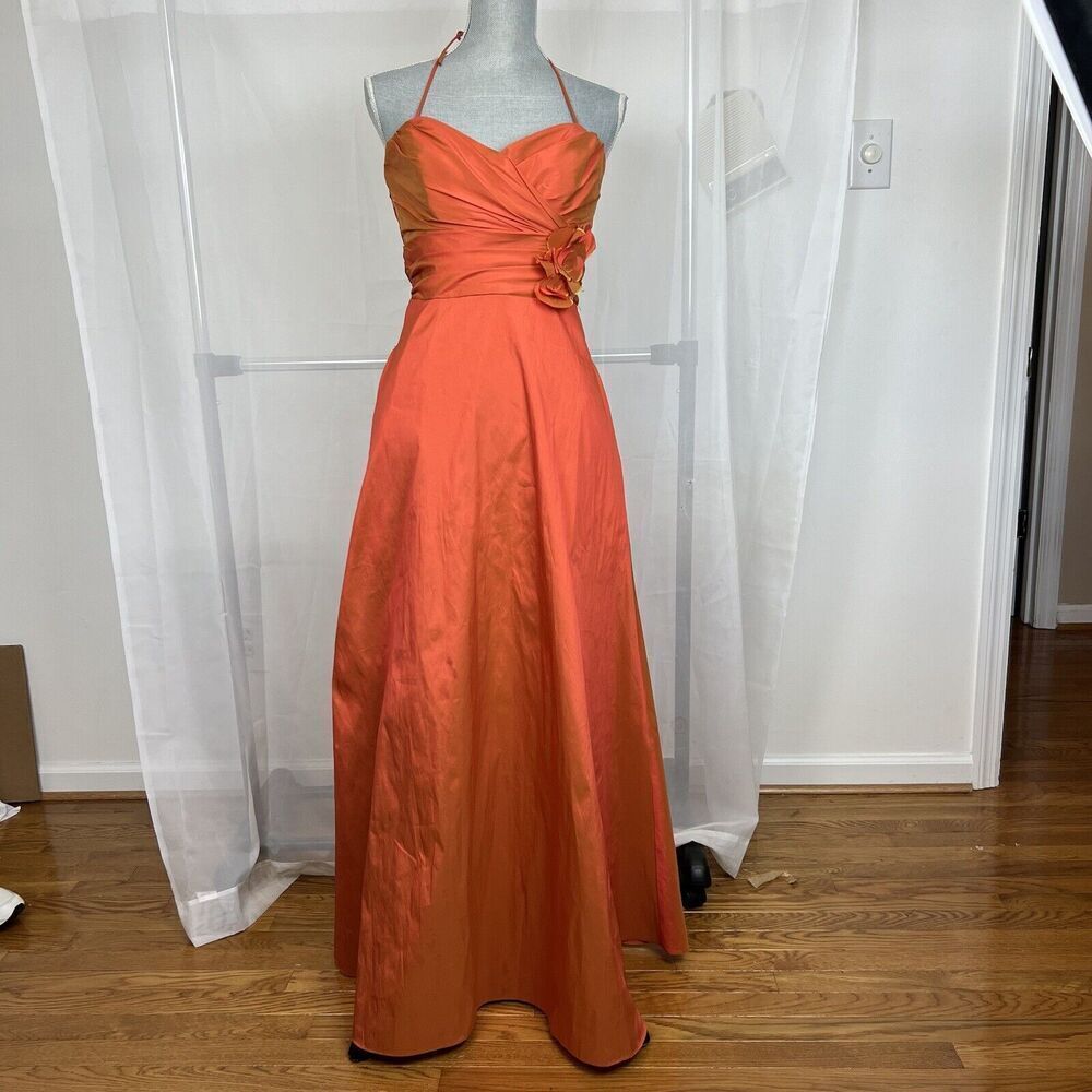 Vintage 80s Jim Hjelm silk iridescent midi dress halter neck retro Small summer - Picture 10 of 10